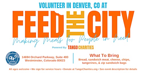Feed The City Denver: Making Meals for People In Need primary image