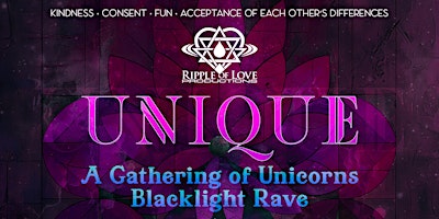 Primaire afbeelding van Unique 2024 - A Gathering of Unicorns Blacklight Rave