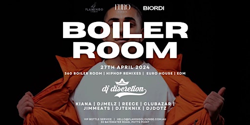 Image principale de Euro Events present DJ Discretion - Boiler Room Edition