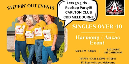 Hauptbild für Single Over 40 | Melbourne Social Rooftop Event Party | Average 100+ |