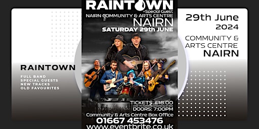 Imagem principal do evento RAINTOWN LIVE IN NAIRN + Special Guest