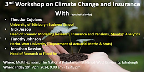 3rd Workshop on Climate Change and Insurance