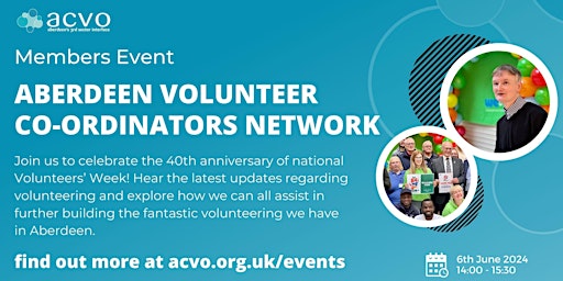 Imagem principal do evento ACVO & Aberdeen Volunteer Co-ordinators Network Members Event