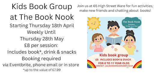 Children's Book Group: weekly club for 8 to 11 year olds primary image