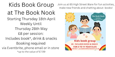 Children's Book Group: weekly club for 8 to 11 year olds primary image