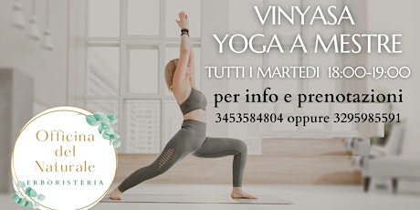 Corso Vinyasa Yoga a Mestre Centro. Tutti i martedi dalle 18 alle 19