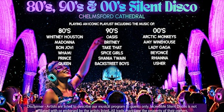 80s, 90s & 00s Silent Disco in Chelmsford Cathedral