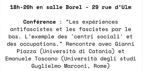 Conf: 'L'exemple des 'centri sociali' et des occupations'