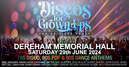 Discos for Grown Ups 70s 80s 90s pop-up disco party DEREHAM