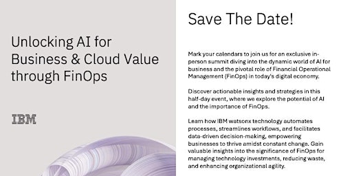 Imagem principal do evento Unlocking AI for Business & Cloud Value through FinOps