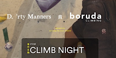 Image principale de Dirty Manners x boruda Climbing - Climb Night