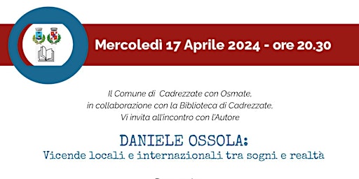 Image principale de Incontro con lo scrittore  Daniele Ossola a Cadrezzate