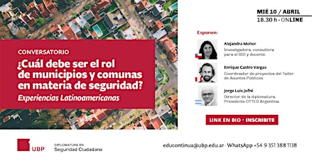 Hauptbild für Conversatorio | El rol de municipios y comunas en materia de seguridad