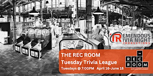 Imagem principal do evento Calgary - Rec Room Trivia League - Tuesday April 16-June 18th @7:00pm