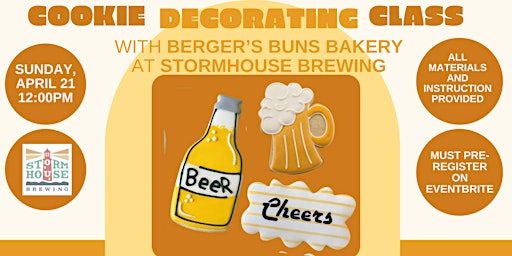 Imagem principal do evento Cookie Decorating Class with Berger's Buns Bakery at Stormhouse Brewing