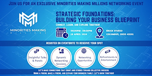 Immagine principale di Minorities Making Millions: Strategic Foundations: Building Your Business Blueprint 