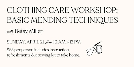 Fix it yourself! Clothing Care and Mending Workshop