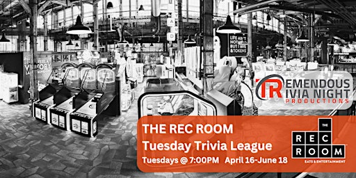 Imagem principal do evento LONDON- Rec Room Trivia League - Tuesday April 16th-June 18th @7:00pm