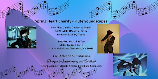 Immagine principale di Solo Flute Charity Concert to Benefit NEW ALTERNATIVES For Homeless LGBTQ Youth. 