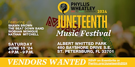 VENDOR / FOOD TRUCK OPPORTUNITY - The PWRTRC 2024 Juneteenth Music Festival