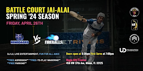 Primaire afbeelding van Battle Court Jai-Alai: Renegades v. Fireballs!