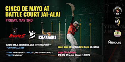 Primaire afbeelding van Battle Court Jai-Alai: Devils v. Chargers!