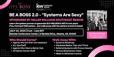 BE A BOSS 2.0 - "Systems Are Sexy" - Atlanta, GA primary image