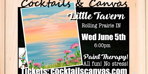 Image principale de "Sunset Reflections" Cocktails and Canvas Painting Art Event