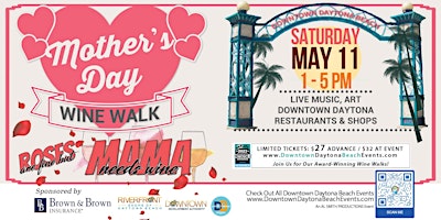Hauptbild für Mother's Day Wine Walk - Downtown Daytona Beach