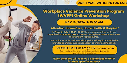 Primaire afbeelding van Workplace Violence Prevention Workshop for SB 553 Compliance Deadline