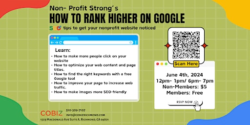 Imagen principal de Non-Profit Strong:  How To Rank Higher on Google - SEO tips to get your nonprofit website noticed
