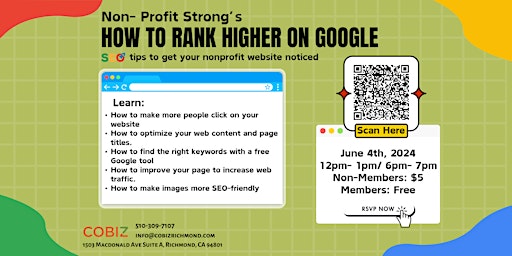 Immagine principale di Non-Profit Strong:  How To Rank Higher on Google - SEO tips to get your nonprofit website noticed 