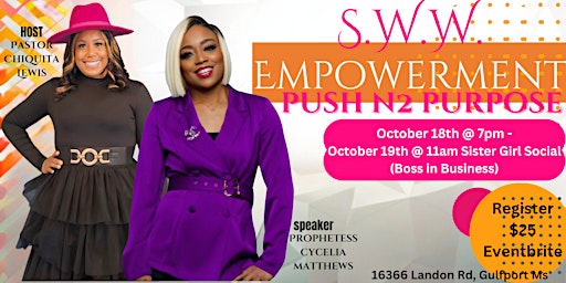 Imagem principal do evento S.W.W. Empowerment 2024 Push N2 Purpose