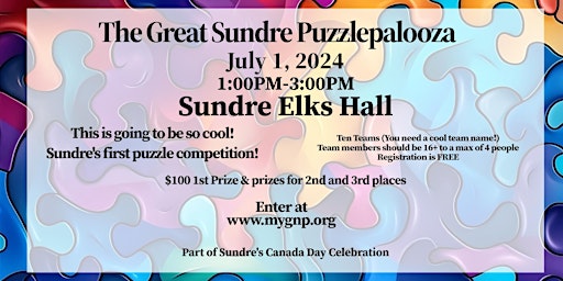 Imagem principal do evento The Great Sundre Puzzlepalooza