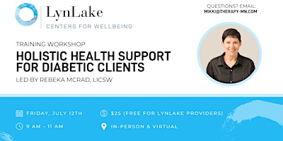 Holistic Health Support for Diabetic Clients with Rebeka McRad, RN, LICSW primary image