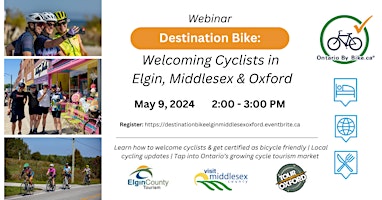 Hauptbild für Webinar: Destination Bike - Welcoming Cyclists in Elgin, Middlesex & Oxford