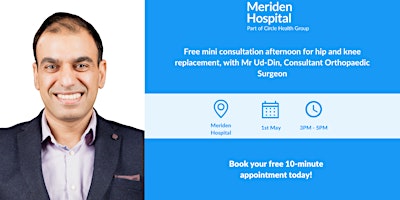 Free mini consultation afternoon for hip and knee replacement primary image