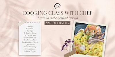 Primaire afbeelding van VITA's April Cooking Class with Chef | Learn to make Seafood Risotto!!