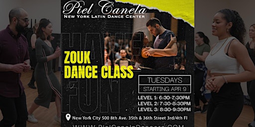 Immagine principale di Brazilian Zouk Dance Class, Level 2  Advanced-Beginner 