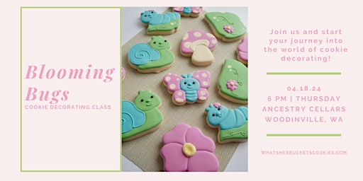 Imagem principal do evento Blooming Bugs Sugar Cookie Decorating Class!! - Ancestry Cellars