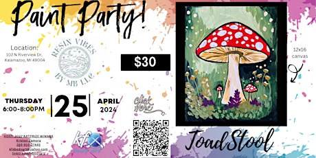 Toadstool Mushroom Canvas Paint Party