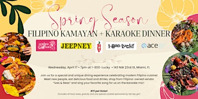 Filipino Kamayan + Karaoke Dinner - Spring Seasonal Special! primary image