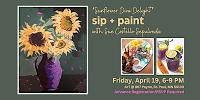 Primaire afbeelding van Sip + Paint Event - "Sunflower Diva Delight"