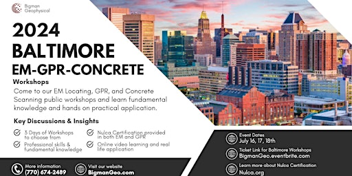 Hauptbild für Baltimore- EM, GPR, Concrete Workshops