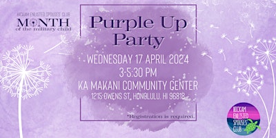 Imagem principal de Purple Up Party with Hickam Enlisted Spouses' Club