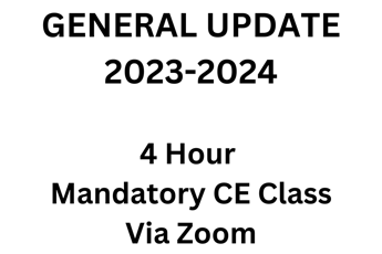 General Update Mandatory 4 Hour CE Class (North Carolina)
