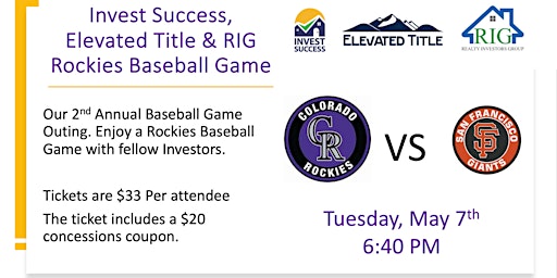 Invest Success, Elevated Title & RIG Night at the Rockies vs Giants  primärbild