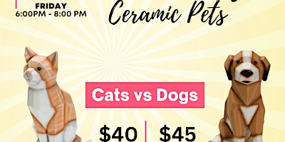 Primaire afbeelding van Cats vs Dogs  Ceramic Pet Paint Party
