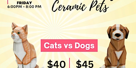 Cats vs Dogs  Ceramic Pet Paint Party