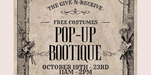 Imagem principal do evento FREE Gently Used Costume, Clothing, and Accessory Pop-up BOO•Tique